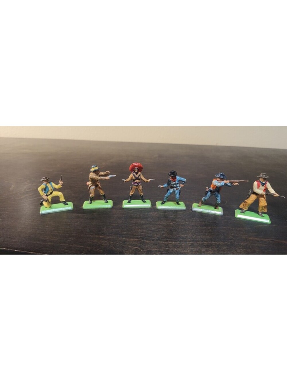 Britains Deetail #7640 Cowboys Complete 6 Pose Set Vintage Made in England 54mm